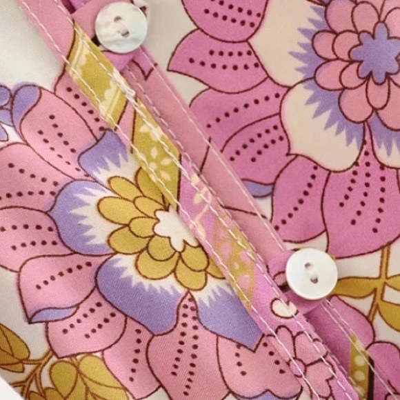 Retro Floral Bohemian Gypsy Romper - Picture 6 of 8